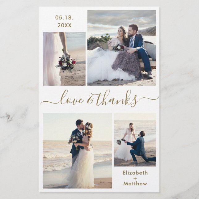 Prospectus 14 Cm X 21,6 Cm Brochure de Mariage de Collage Blanc Budget (Devant)