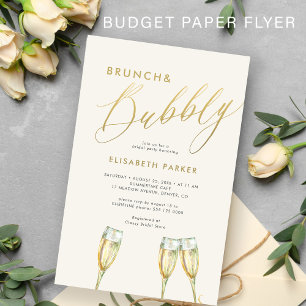 Prospectus 14 Cm X 21,6 Cm Brunch budget et invitation à la douche à bulle