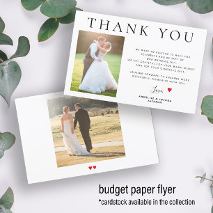 Prospectus 14 Cm X 21,6 Cm Budget 2 photos simple mariage moderne remerciemen
