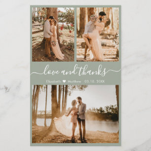 Prospectus 14 Cm X 21,6 Cm Budget 3 Photo Collage Mariage Merci Circulaire