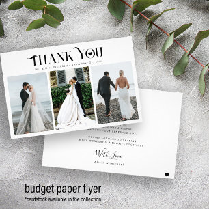 Prospectus 14 Cm X 21,6 Cm Budget 3 photo collage mariage moderne merci