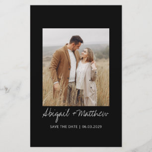 Prospectus 14 Cm X 21,6 Cm Budget Black White Simple Enregistrer La Date Invi