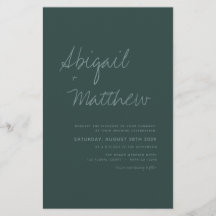 Budget Emerald Green Faire-part de mariage simple
