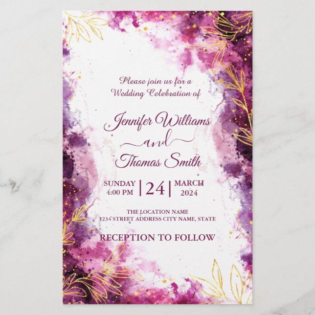 Prospectus 14 Cm X 21,6 Cm Budget Enregistrer la date Faire-part de mariage (Devant)