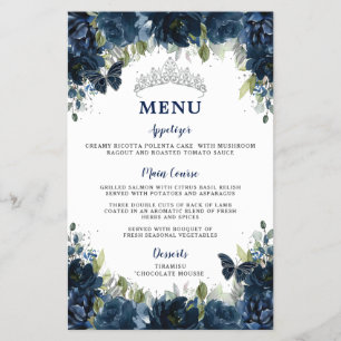 Prospectus 14 Cm X 21,6 Cm Budget Marine bleu Floral Sweet 16 Quinceañera Men