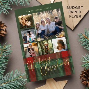 Prospectus 14 Cm X 21,6 Cm Budget multi photo rouge vert plaid Noël