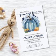 BUDGET Petit Citrouille Baby shower garçon Invitat