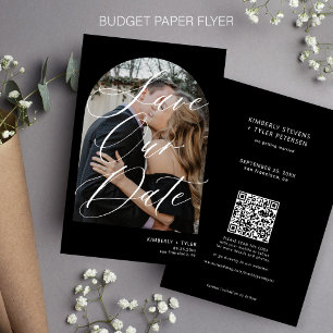 Prospectus 14 Cm X 21,6 Cm Budget photo QR CODE mariage noir enregistrer la d