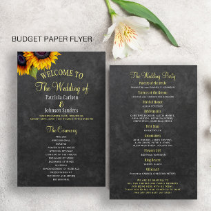 Prospectus 14 Cm X 21,6 Cm BUDGET Programme de mariage champêtre aux tourneso