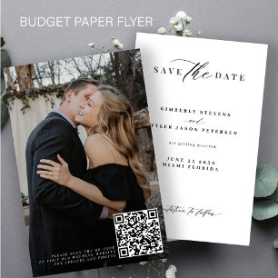 Prospectus 14 Cm X 21,6 Cm Budget QR code photo mariage enregistrer la date