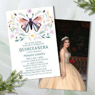 Prospectus 14 Cm X 21,6 Cm Budget Quinceañera Papillon rose Photo Floral