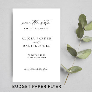 Prospectus 14 Cm X 21,6 Cm Budget simple script minimaliste mariage sauvegard