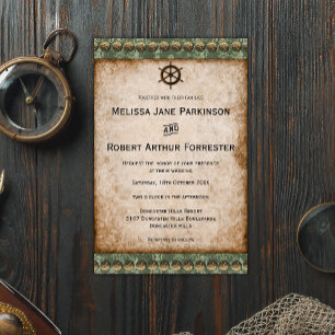 Prospectus 14 Cm X 21,6 Cm Budget Vintage Steampunk Faire-part de mariage