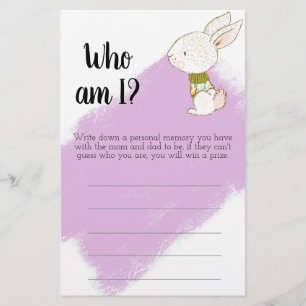 Prospectus 14 Cm X 21,6 Cm Bunny Baby shower Game - Comment suis-je maman et 