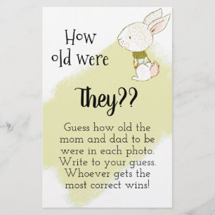 Prospectus 14 Cm X 21,6 Cm Bunny Baby shower Jeu - Quel âge ont-ils