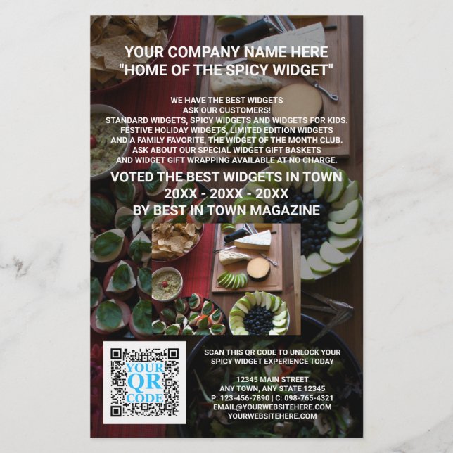 Prospectus 14 Cm X 21,6 Cm Business QR Code Dark Photo Custom Marketing (Devant)