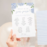Carte de jeu Blue Hydrangea Qu'est-ce qu'il y a da