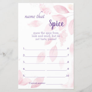 Prospectus 14 Cm X 21,6 Cm Carte de jeu de Baby Shower pour deviner l'épice