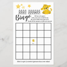 Carte de jeu de bingo Baby Shower Tigre coloré 