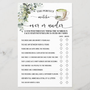 Prospectus 14 Cm X 21,6 Cm Carte de jeu Eucalyptus Matcha Over ou Under pour 