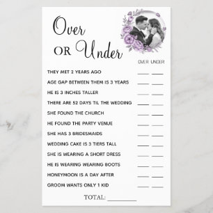 Prospectus 14 Cm X 21,6 Cm Carte de jeu Orchid Over or Under Bride