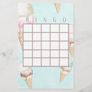 Prospectus 14 Cm X 21,6 Cm Cartes de Bingo de crème glacée