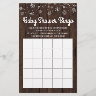 Prospectus 14 Cm X 21,6 Cm Carton de Bingo pour Baby Shower Flocon de Neige R