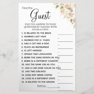 Prospectus 14 Cm X 21,6 Cm Carton de jeu de Baby shower pour trouver l'invité