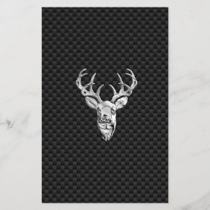 Prospectus 14 Cm X 21,6 Cm Cerf Symbolique en argent sur impression en fibre