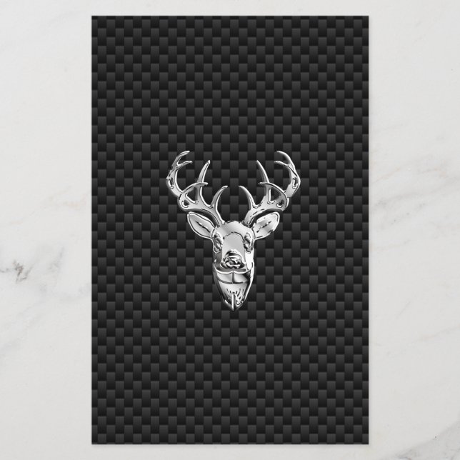 Prospectus 14 Cm X 21,6 Cm Cerf Symbolique en argent sur impression en fibre  (Devant)