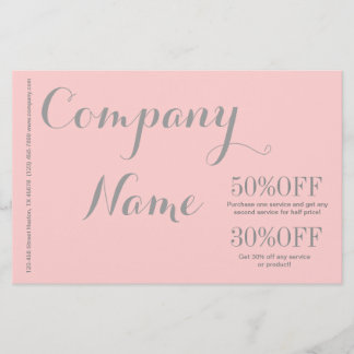 Prospectus 14 Cm X 21,6 Cm Chic Moderne Minimaliste Cosmétologue rose rougeât