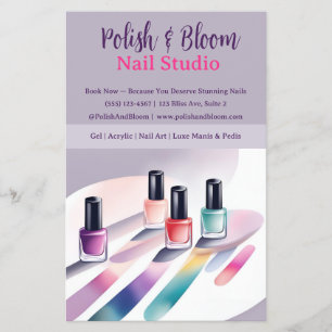 Prospectus 14 Cm X 21,6 Cm Chic Pastel Elegant Nail Art Marketing Flyer