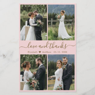Prospectus 14 Cm X 21,6 Cm Circulaire de Mariage de Collage d'or rose Budget
