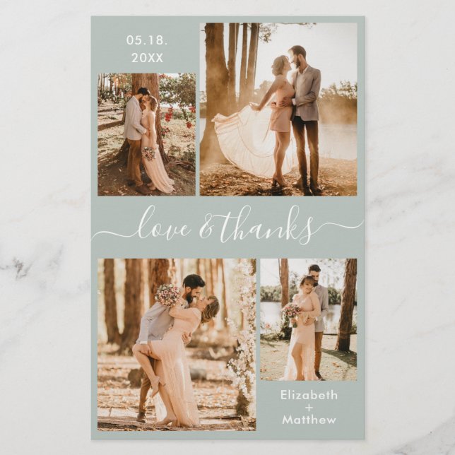 Prospectus 14 Cm X 21,6 Cm Circulaire de Mariage de Collage Vert de la taille (Devant)