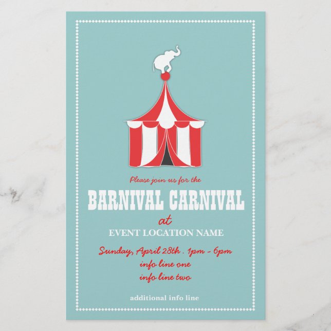 Prospectus 14 Cm X 21,6 Cm Circulaire d'événements carnavals PERSONNALISÉ (Devant)