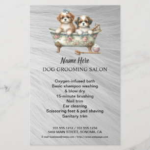 Prospectus 14 Cm X 21,6 Cm Circulaire personnalisée de toilettage de chiens