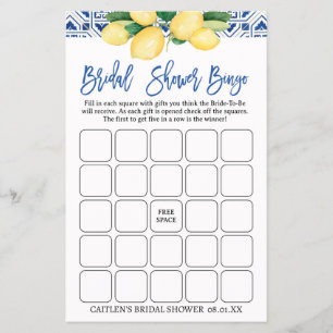 Prospectus 14 Cm X 21,6 Cm Citrons Fête des mariées Bingo Bingo Bleu méditerr