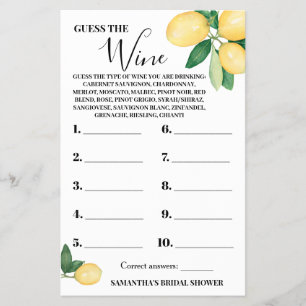 Prospectus 14 Cm X 21,6 Cm Citrons Guess Wine Couples Carte de jeu de douche