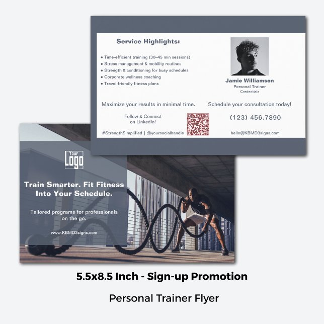 Prospectus 14 Cm X 21,6 Cm Clients d'entreprise & Fitness Entraîneur personne (5.5x8.5 Inch, Corporate Clients & Fitness Personal Trainer Flyer)