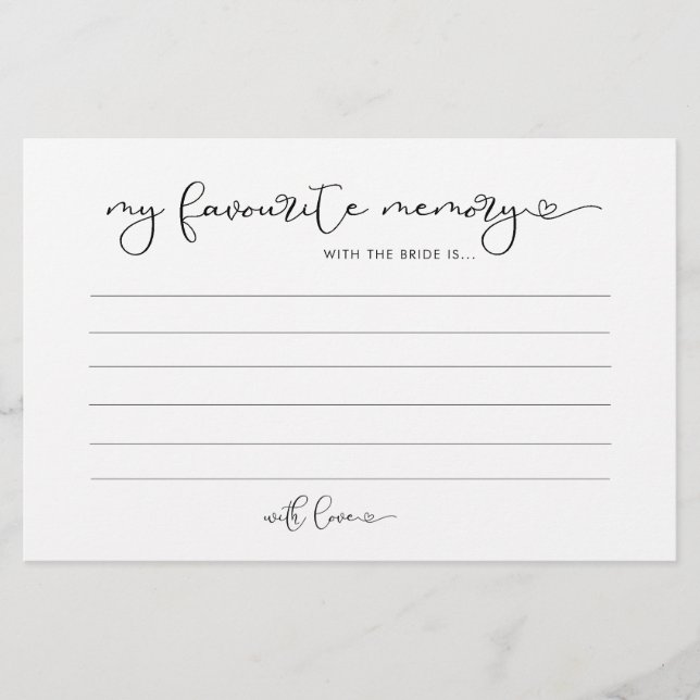 Prospectus 14 Cm X 21,6 Cm Coeur d'amour minimaliste ma carte mémoire préféré (Devant)
