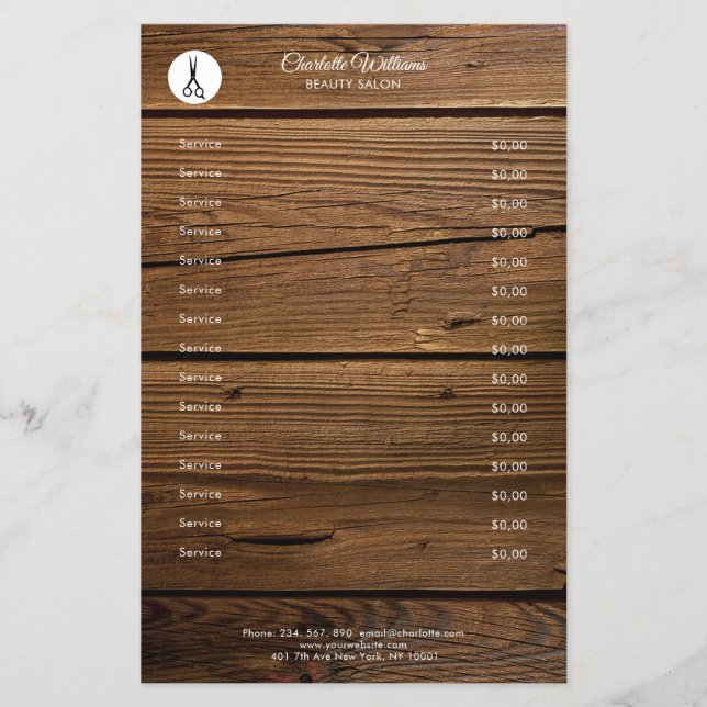 Prospectus 14 Cm X 21,6 Cm Coiffeur Rustikal Flyer (Devant)