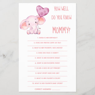 Prospectus 14 Cm X 21,6 Cm Comment Bien Connaissez-Vous Maman Baby shower Car