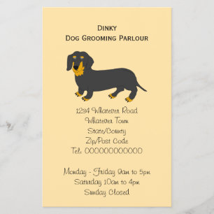 Prospectus 14 Cm X 21,6 Cm Conception de chien teckel Flyer de toilettage de 
