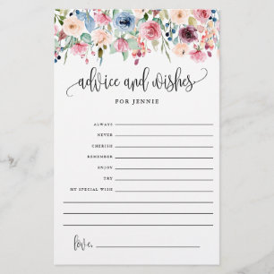 Prospectus 14 Cm X 21,6 Cm Conseils et souhaits, Floral Bride Conseils Papier