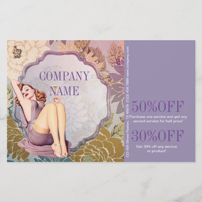 Prospectus 14 Cm X 21,6 Cm Cosmétologue Maquilleur SPA Salon (Devant)