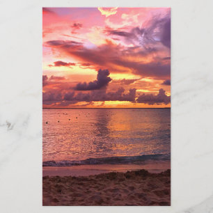 Prospectus 14 Cm X 21,6 Cm Coucher de soleil tropical sur la plage