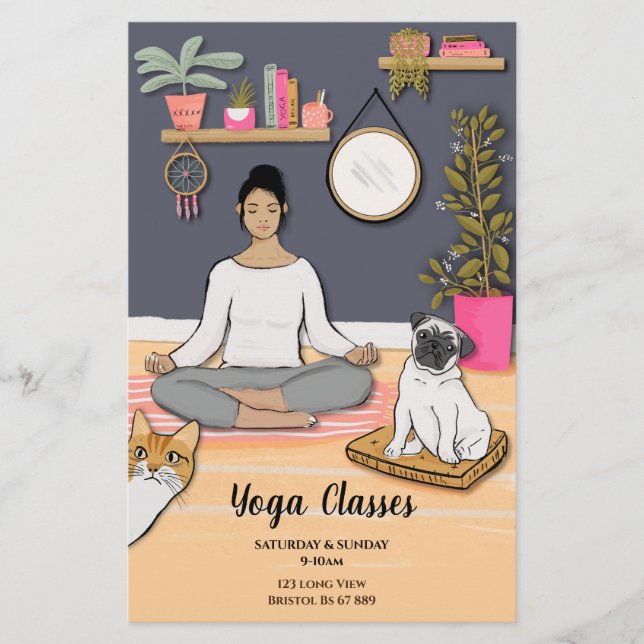 Prospectus 14 Cm X 21,6 Cm Cours de yoga (Devant)