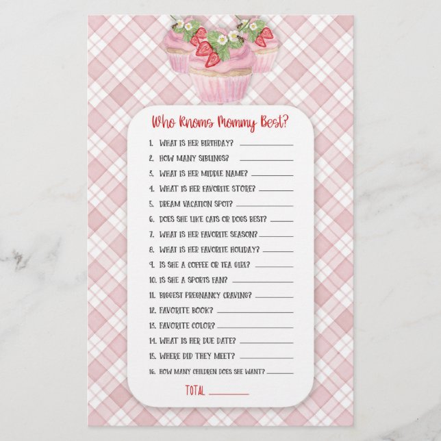 Prospectus 14 Cm X 21,6 Cm Cupcake de fraise rose bébé à la douche d'abeille  (Devant)