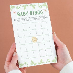 Prospectus 14 Cm X 21,6 Cm Cute Dinosaur Baby shower Vert Bingo Jeu