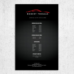 Prospectus 14 Cm X 21,6 Cm Détail automatique noir et rouge, réparation autom